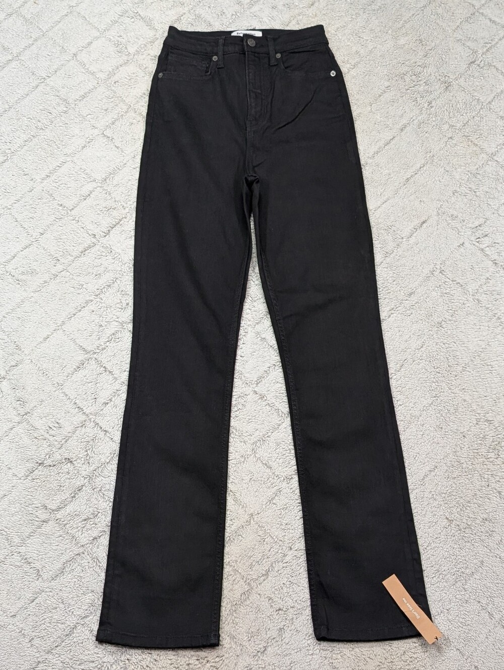 Reformation Jeans Womens 27 Black Wynn Ultra High Rise Slim Straight Cotton